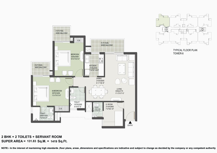 Floor Plan 3bhk 2 toilets