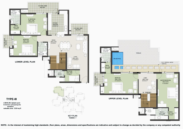 Floor Plan 4 bhk pool
